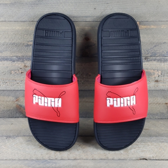 puma fur slide sandals